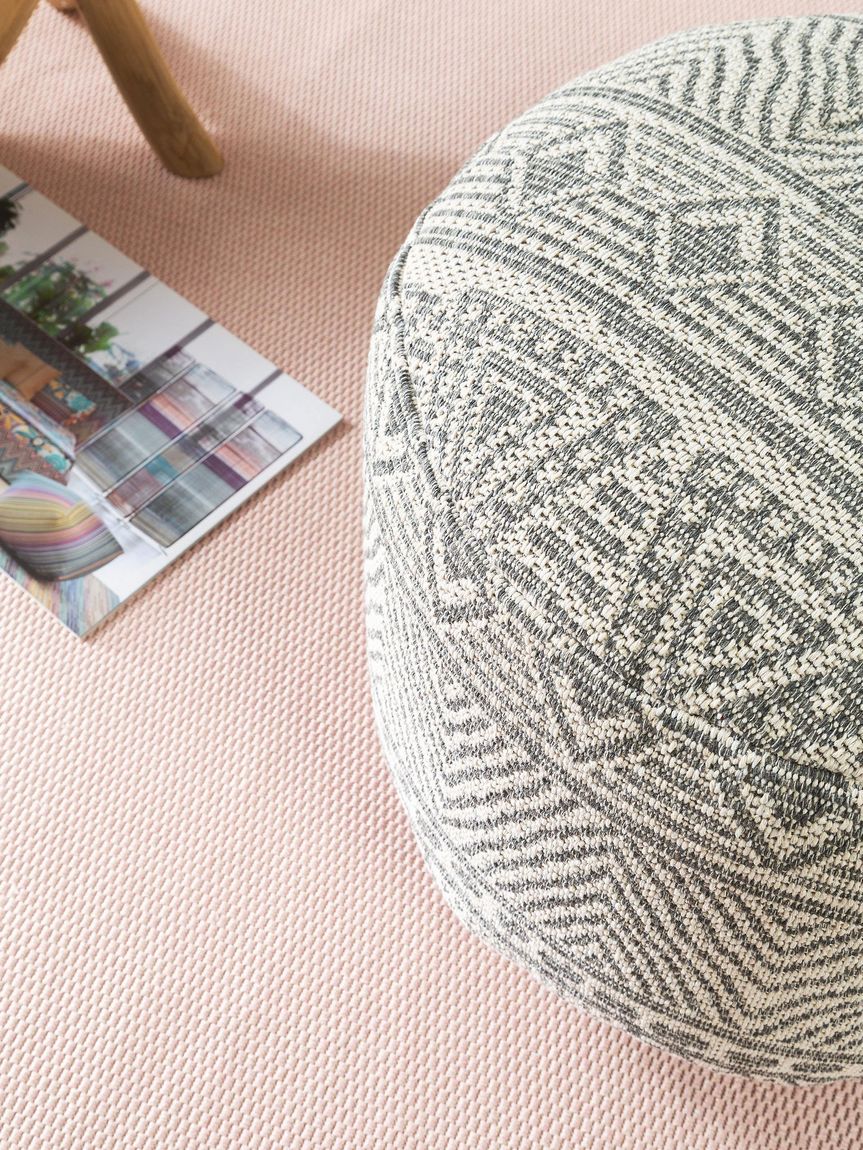 Pouf Naxos 55x55x35 cm Creame / Anthrazit