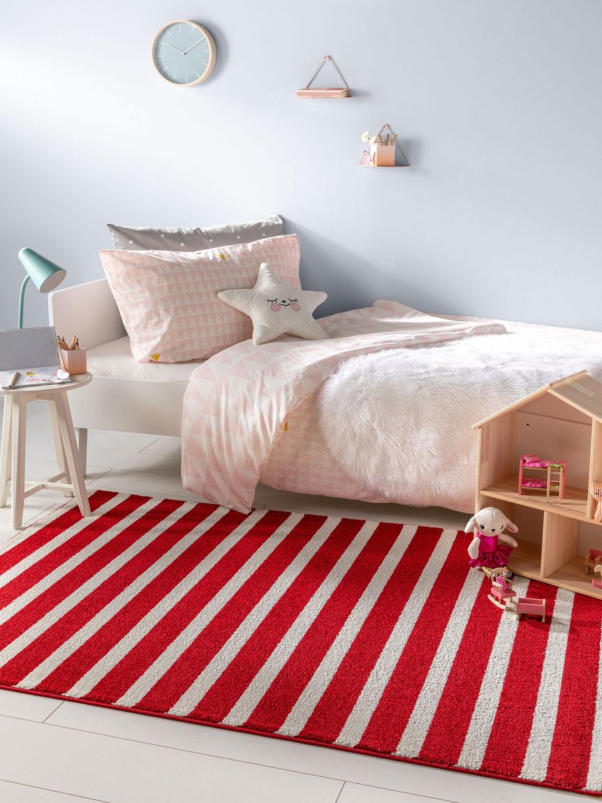 Kinderteppich Noa Kids Stripes Rot