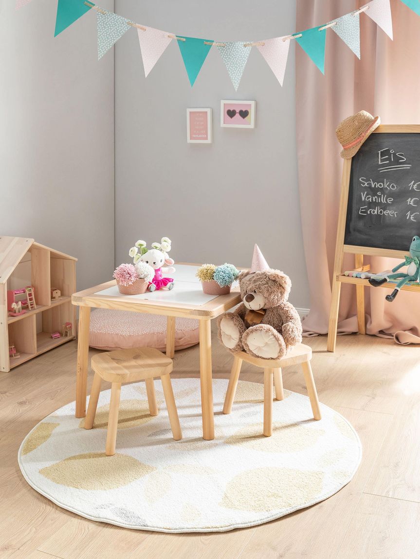 Kinderteppich rund Tommy Ø 120 cm rund Creame / Gelb