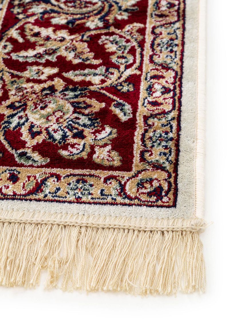 Viskoseteppich Lori Beige / Rot