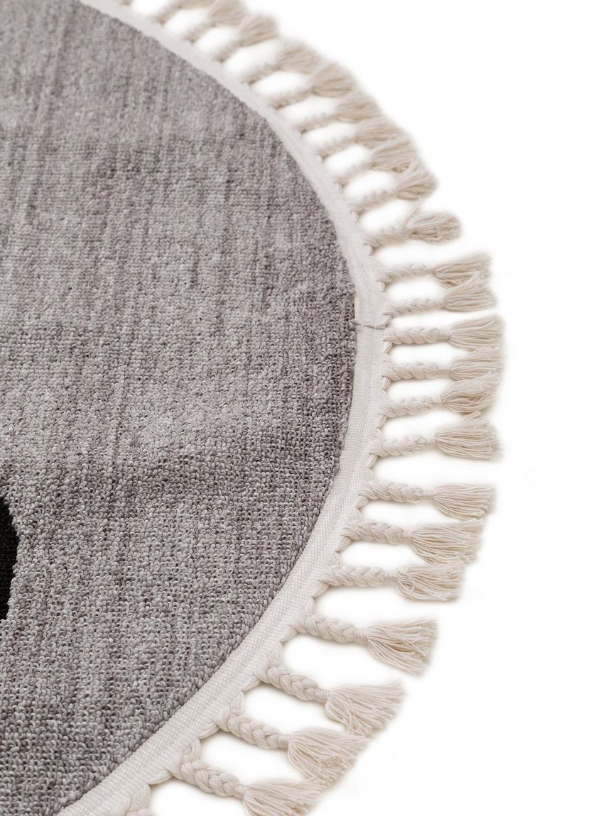 Kinderteppich Momo Ø 120 cm rund Grau