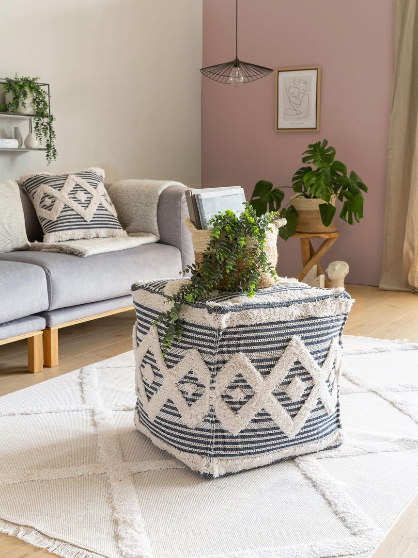 Pouf Lundi 50x50x50 cm Blau