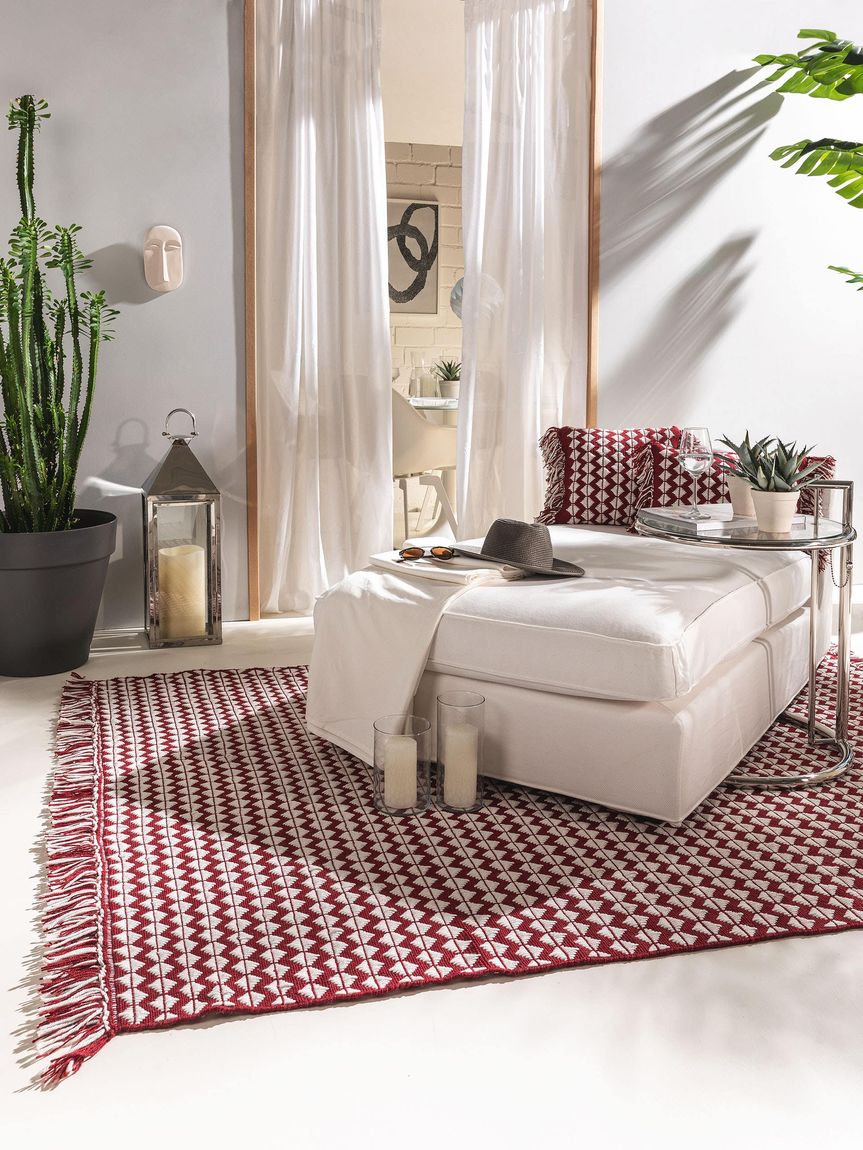Teppich aus recyceltem Material Morty Rot