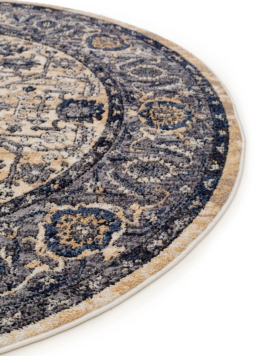 Teppich Sinan Ø 160 cm rund Dunkelblau