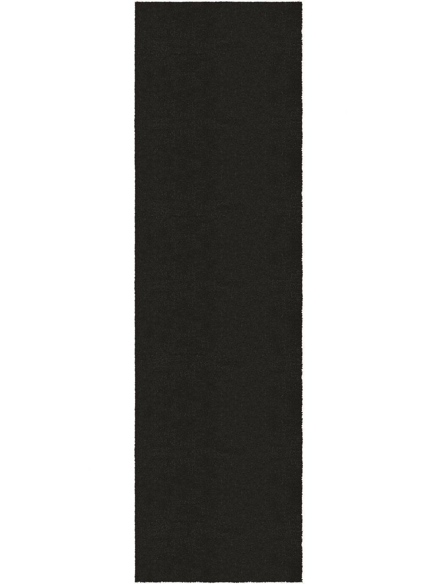 Wollteppich Läufer Basics 70x200 cm Schwarz