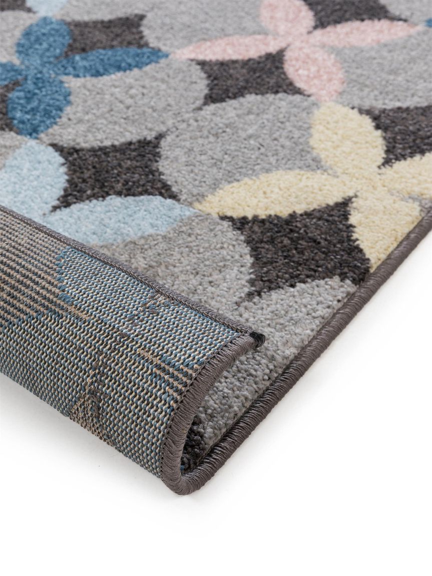 Teppich Zola Bunt / Grau