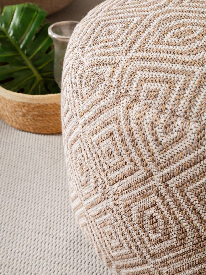 Pouf Laos 55x55x35 cm Taupe