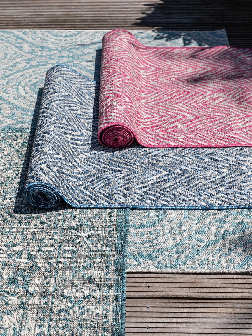 In- & Outdoor Läufer Cleo 80x240 cm Blau