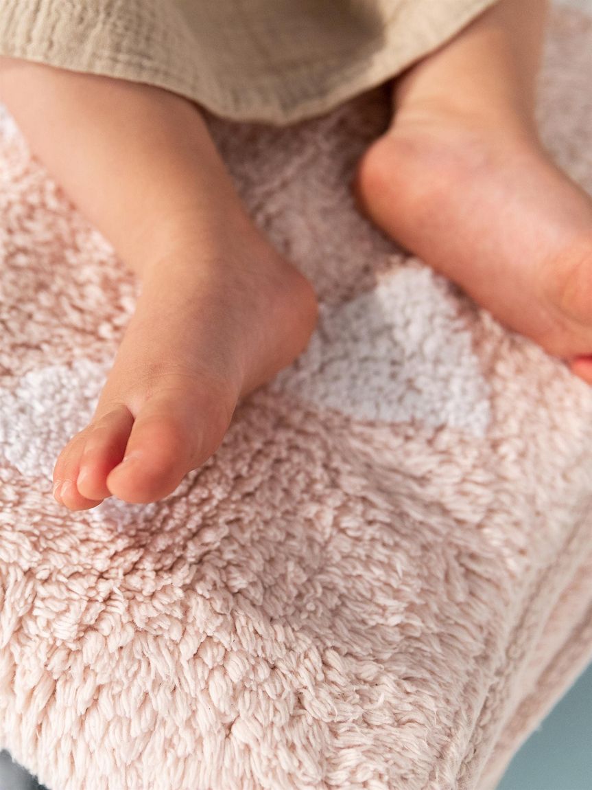 Waschbarer Kinderteppich Inka Ø 150 cm rund Hellblau