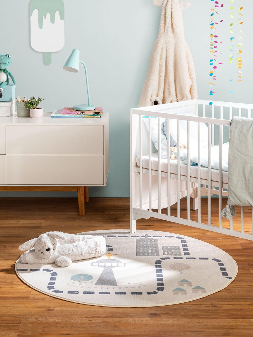 Kinderteppich Juno Ø 120 cm rund Beige