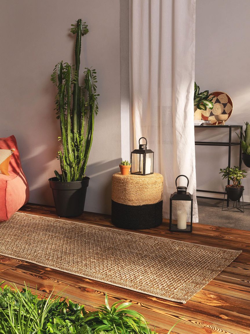 In- & Outdoor Teppich Läufer Kenya 80x250 cm Creame / Beige