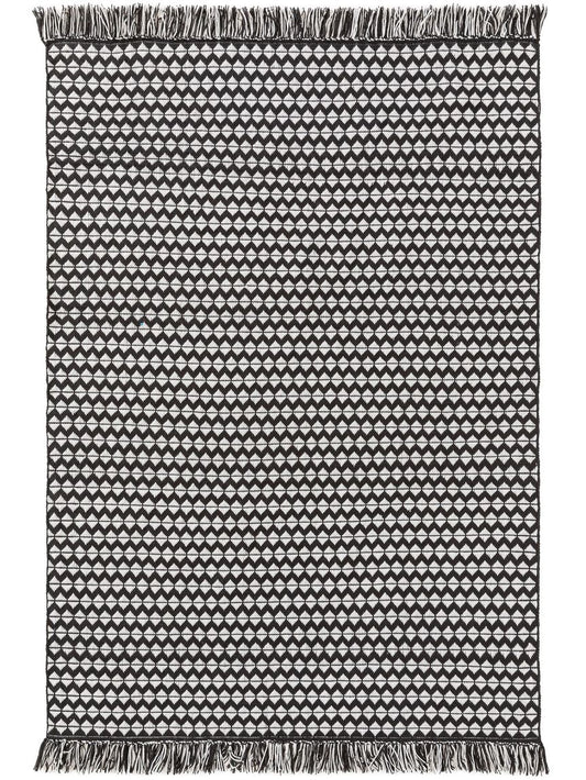 Teppich aus recyceltem Material Morty Schwarz / Weiß