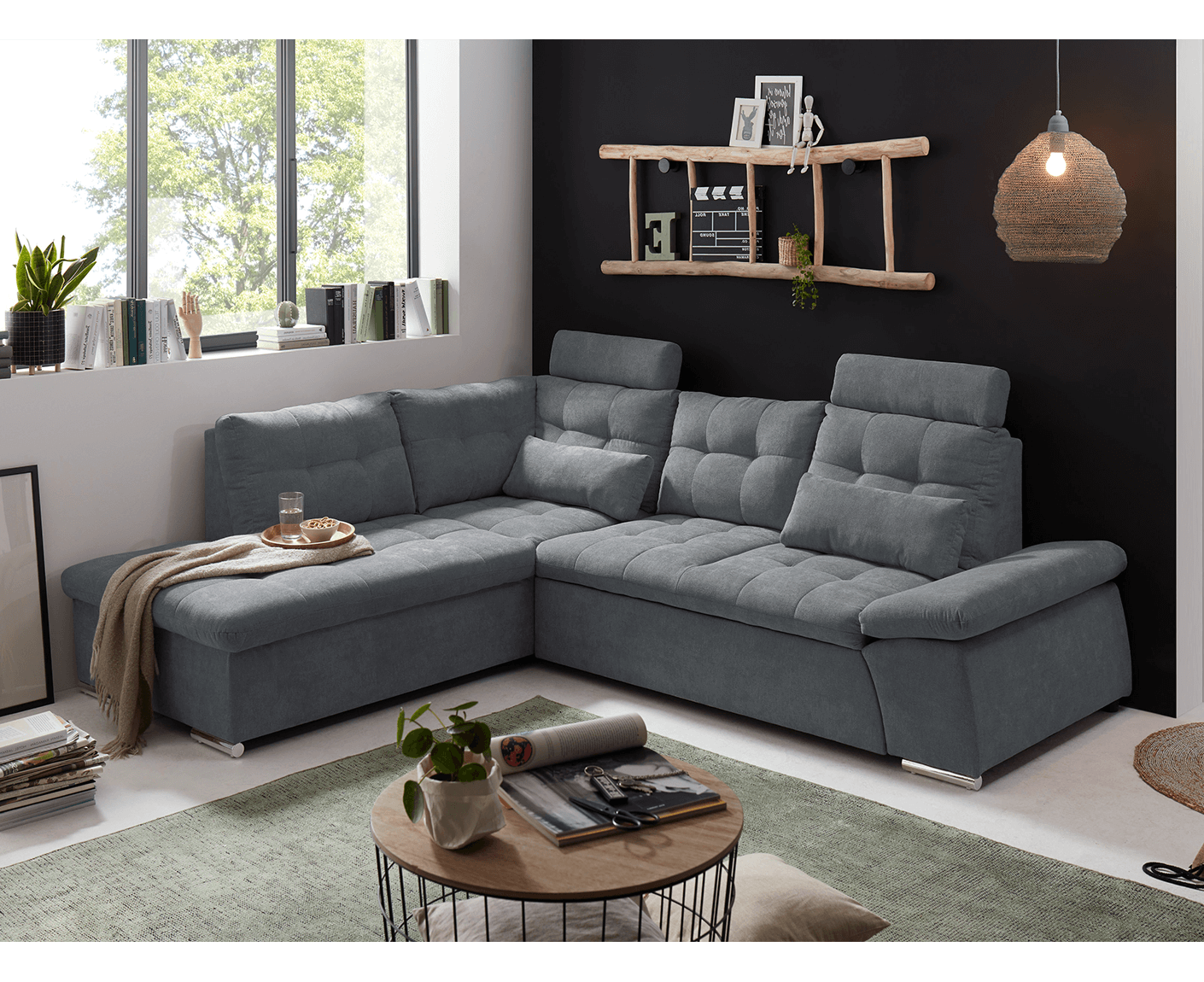 Nalo Ecksofa 260x219 cm, mit Schlaffunktion - Voelpe