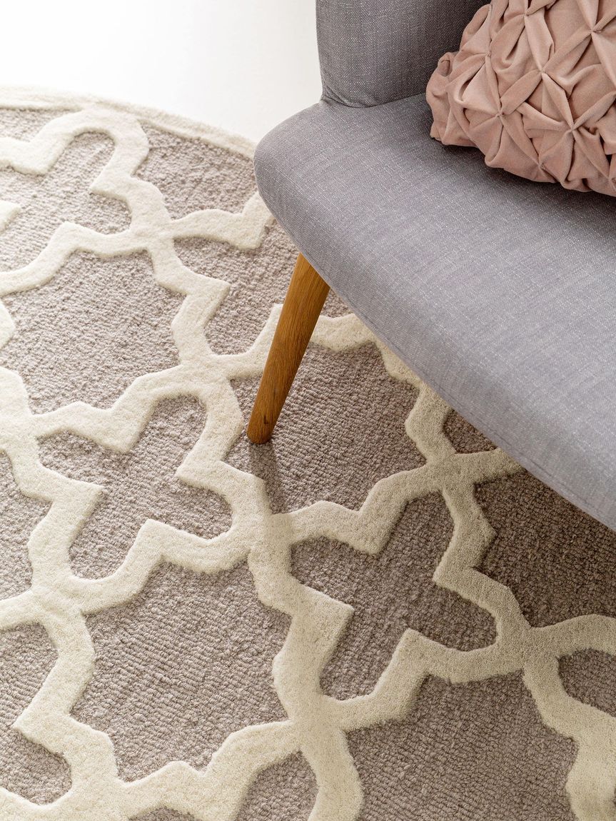 Wollteppich rund Windsor Grau
