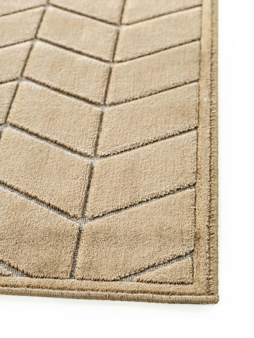 Viskoseteppich Läufer Woody 67x210 cm Beige / Grün