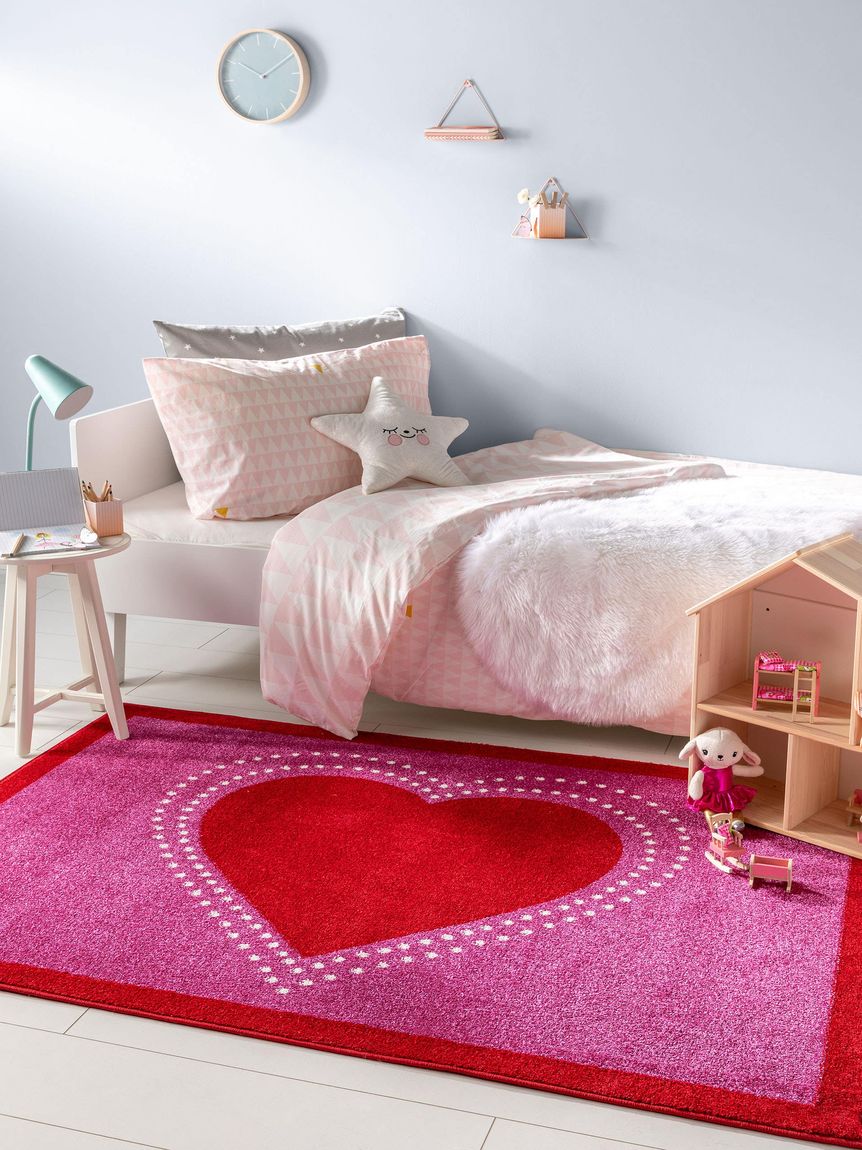 Kinderteppich Noa Kids Heart Violett