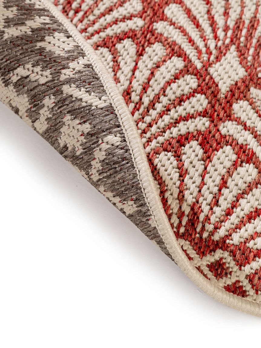 Wendeteppich Terrazzo Ø 120 cm rund Beige / Rot