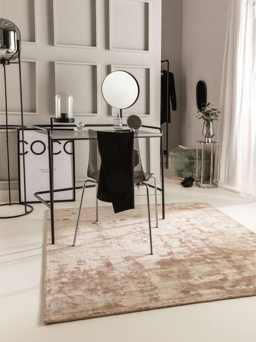 Viskoseteppich Nela 160x160 cm Taupe