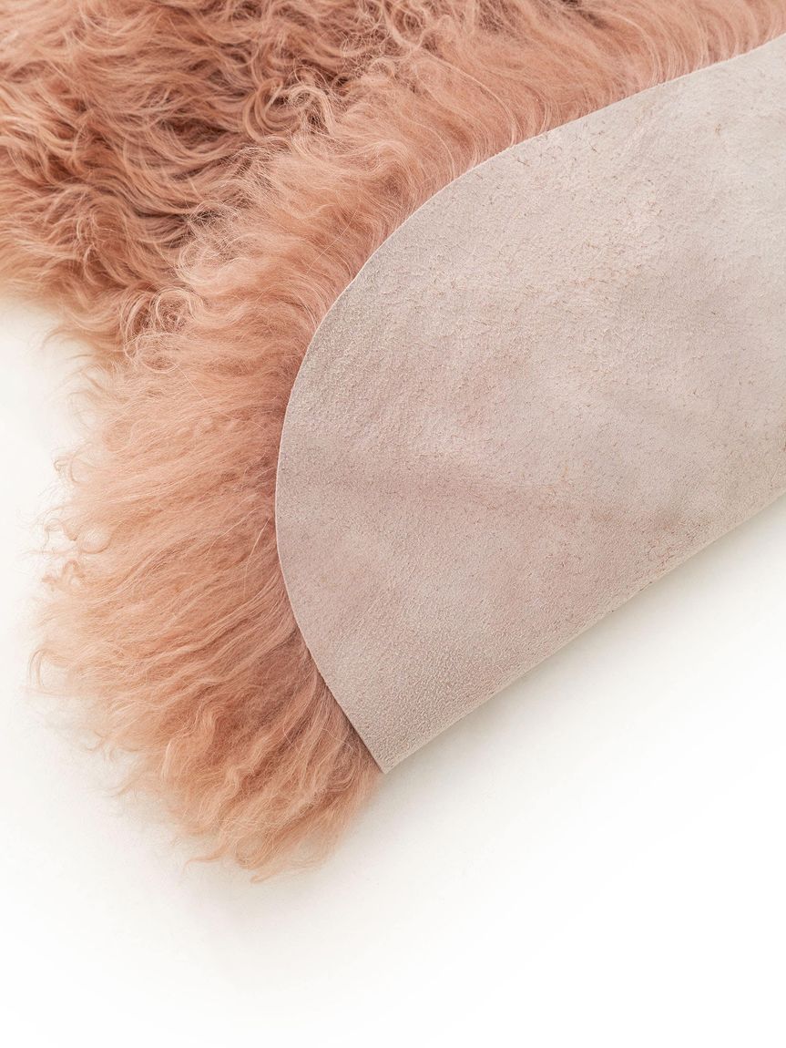 Langhaar-Schafsfell Teppich Wilson 55x85 cm Rosa