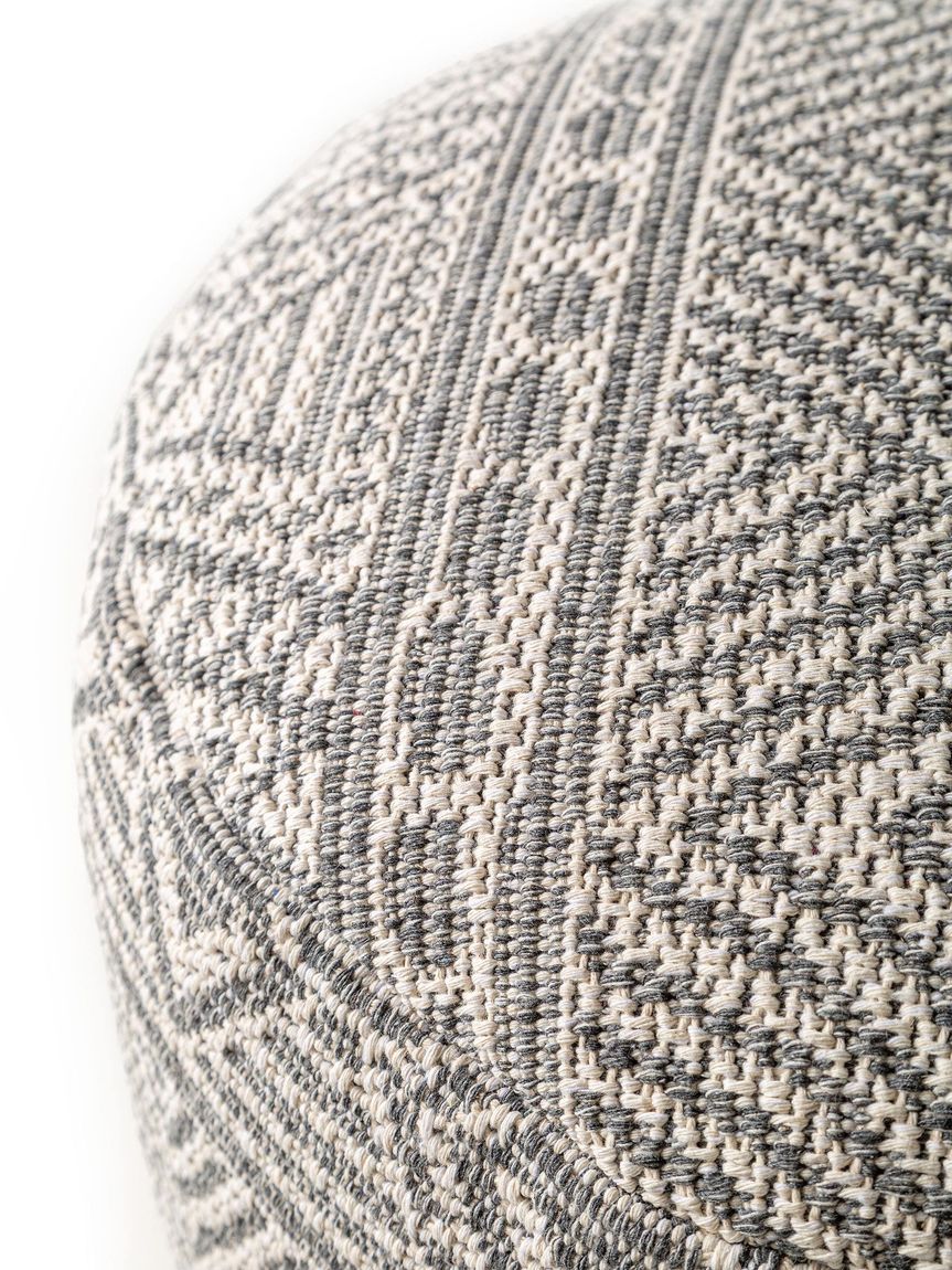 Pouf Naxos 55x55x35 cm Creame / Anthrazit