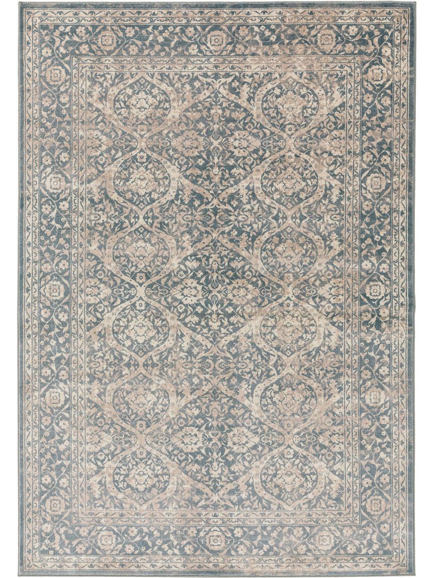 Teppich Vintage Velvet Beige / Blau