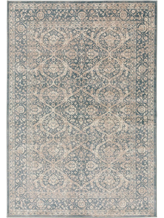 Teppich Vintage Velvet Beige / Blau