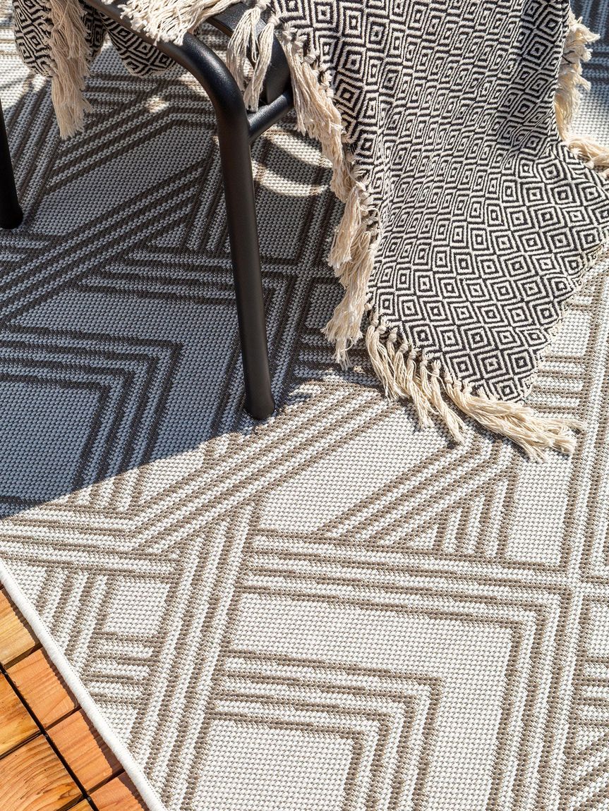 In- & Outdoor Teppich Nillo Grau / Taupe