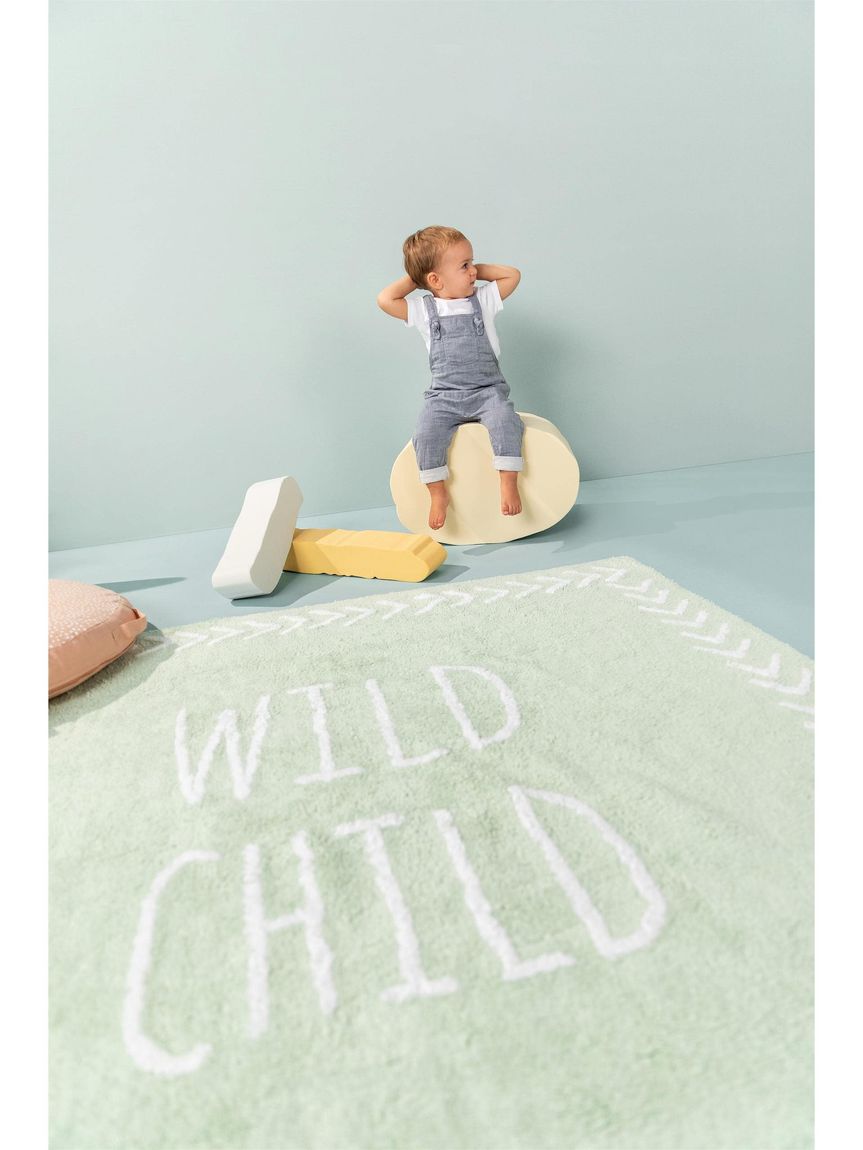 Waschbarer Kinderteppich Inka 150x150 cm Hellblau