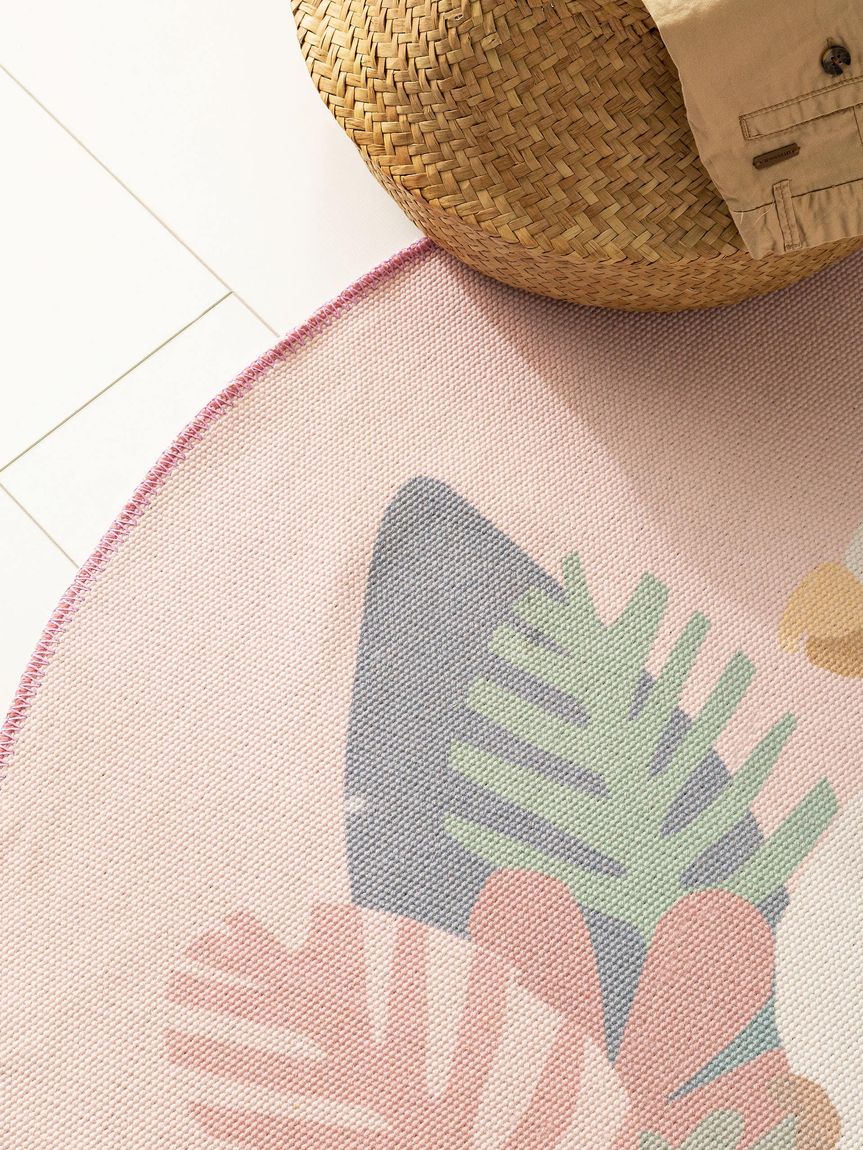 Kinderteppich Bali Ø 120 cm rund Rosa