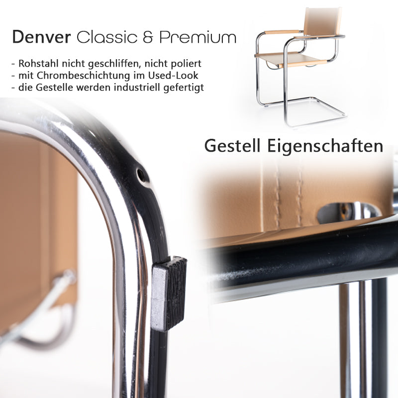 2x Denver Freischwinger schwarz Klassiker Besucherstuhl Leder schwarz