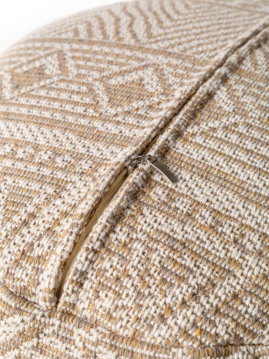 Pouf Naxos 55x55x35 cm Creame / Taupe