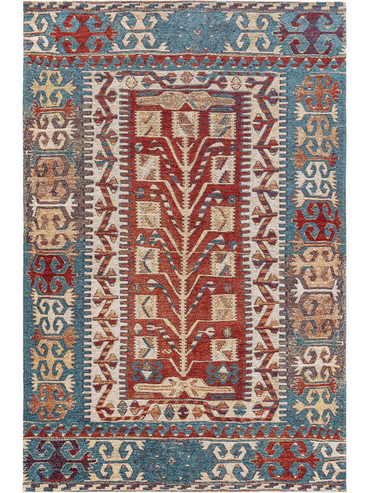 Flachgewebeteppich Aura Bunt