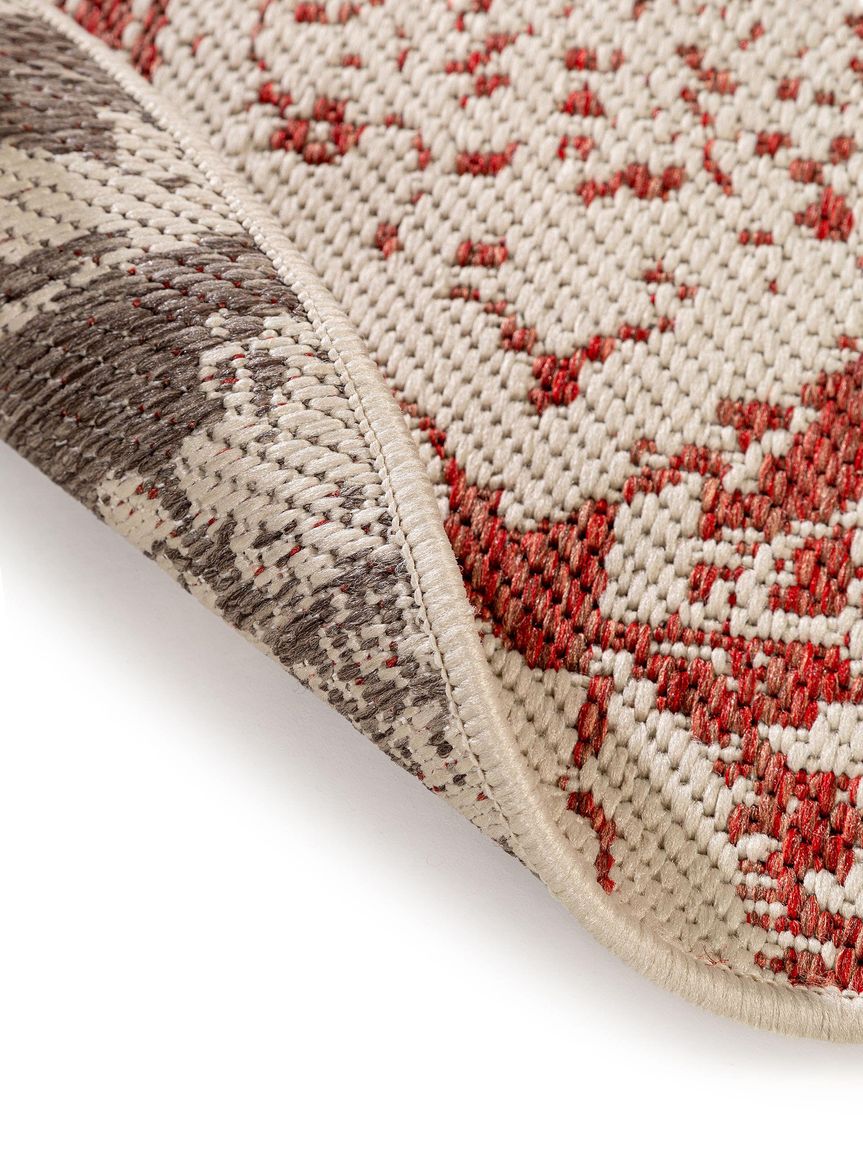 Wendeteppich Terrazzo Ø 120 cm rund Beige / Rot