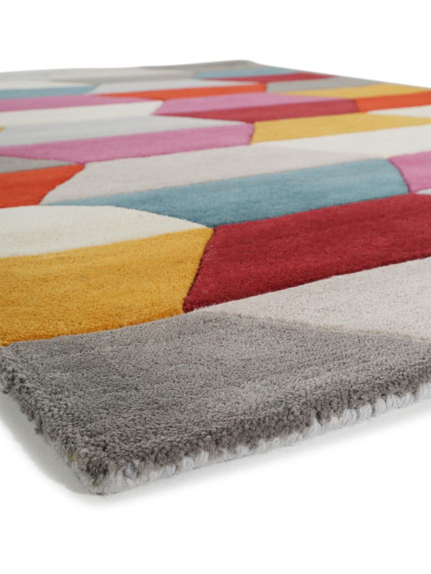 Wollteppich Läufer Funk 70x200 cm Bunt