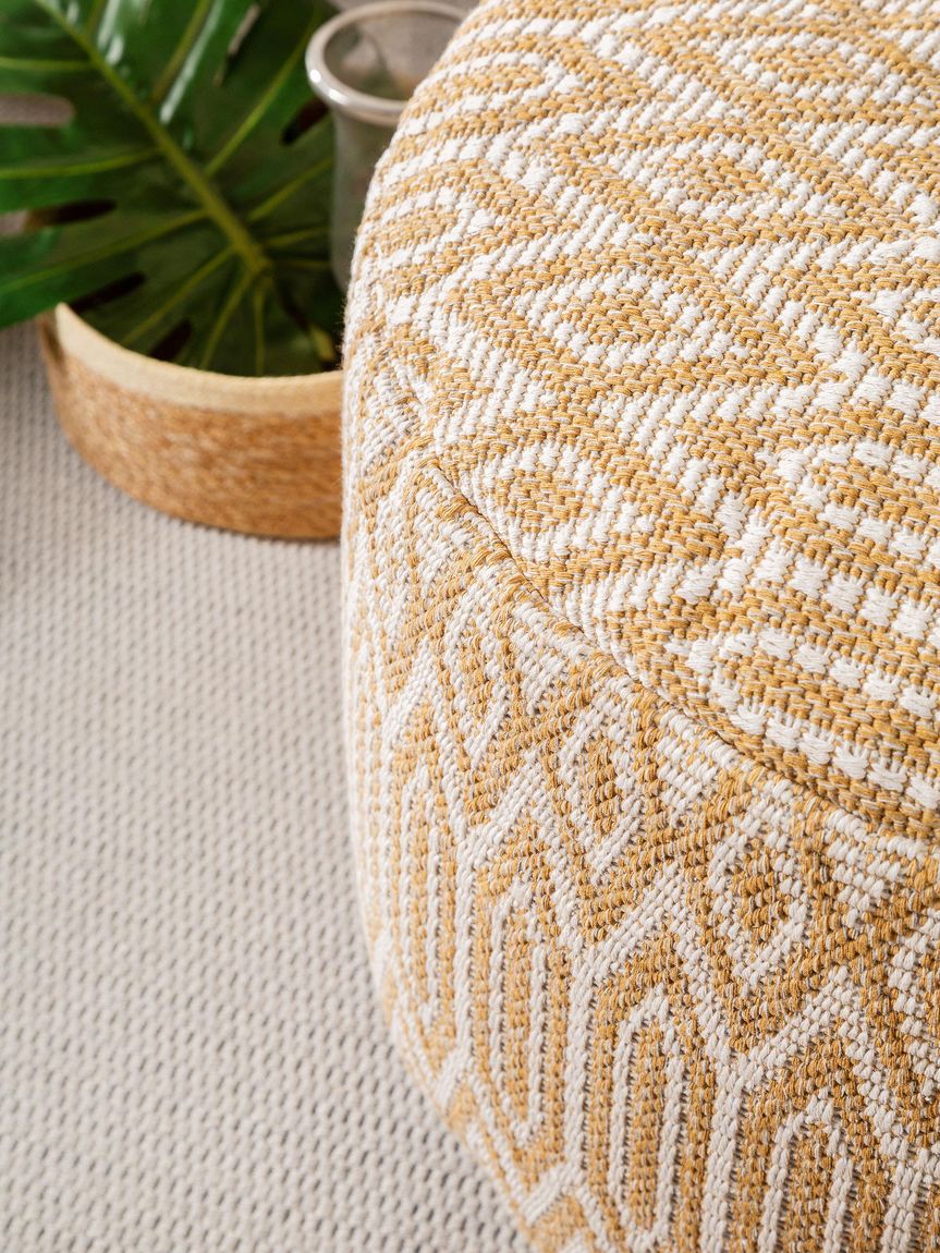 Pouf Ibiza 55x55x35 cm Gelb