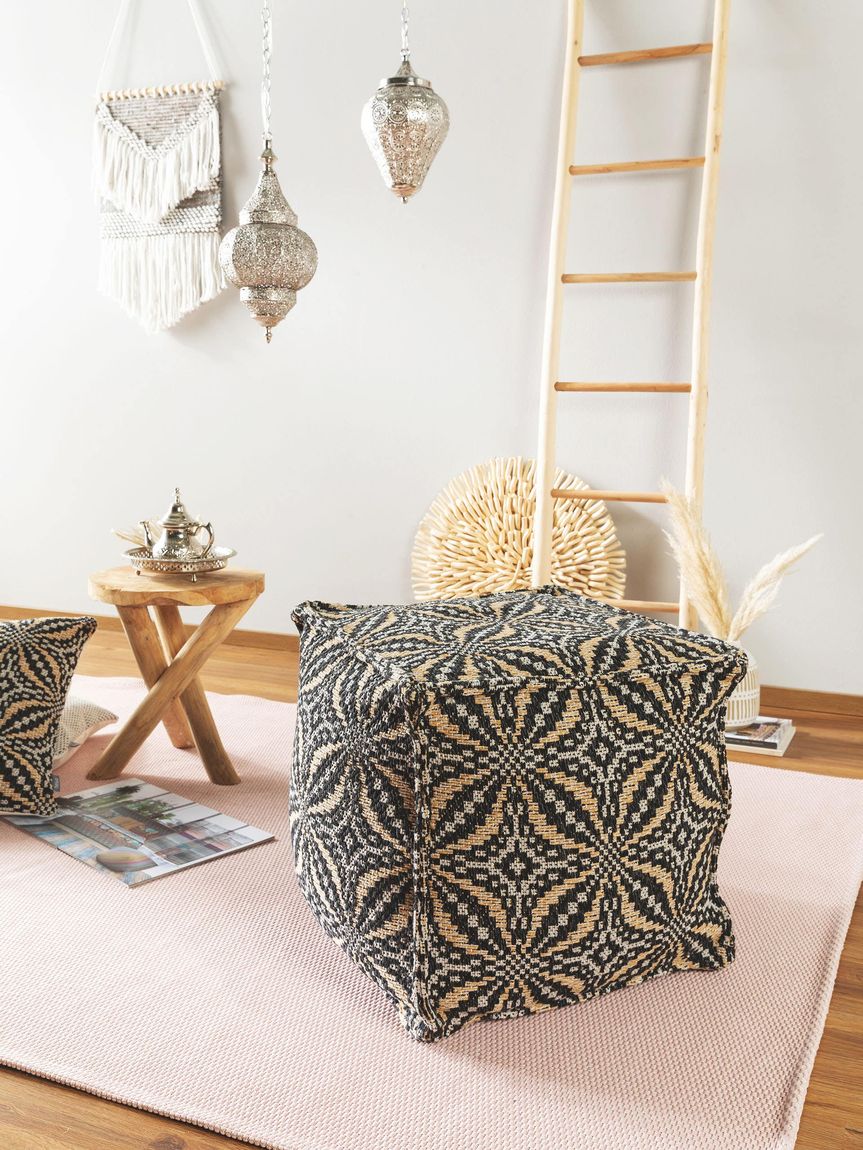 Pouf Nizza 50x50x50 cm Schwarz