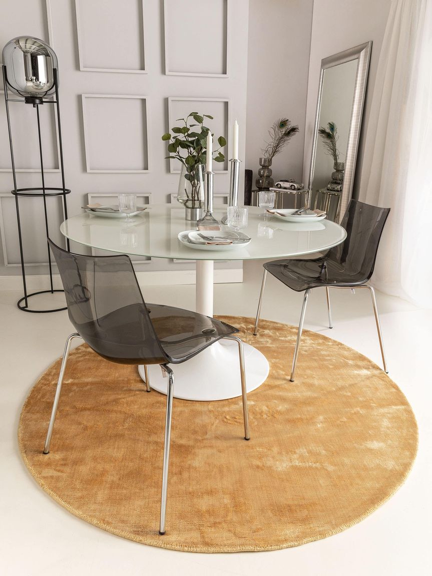 Viskoseteppich rund Nela Ø 160 cm rund Gelb