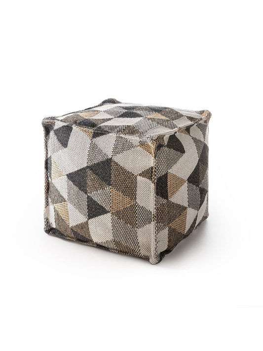 Pouf Barca 50x50x50 cm Beige / Schwarz