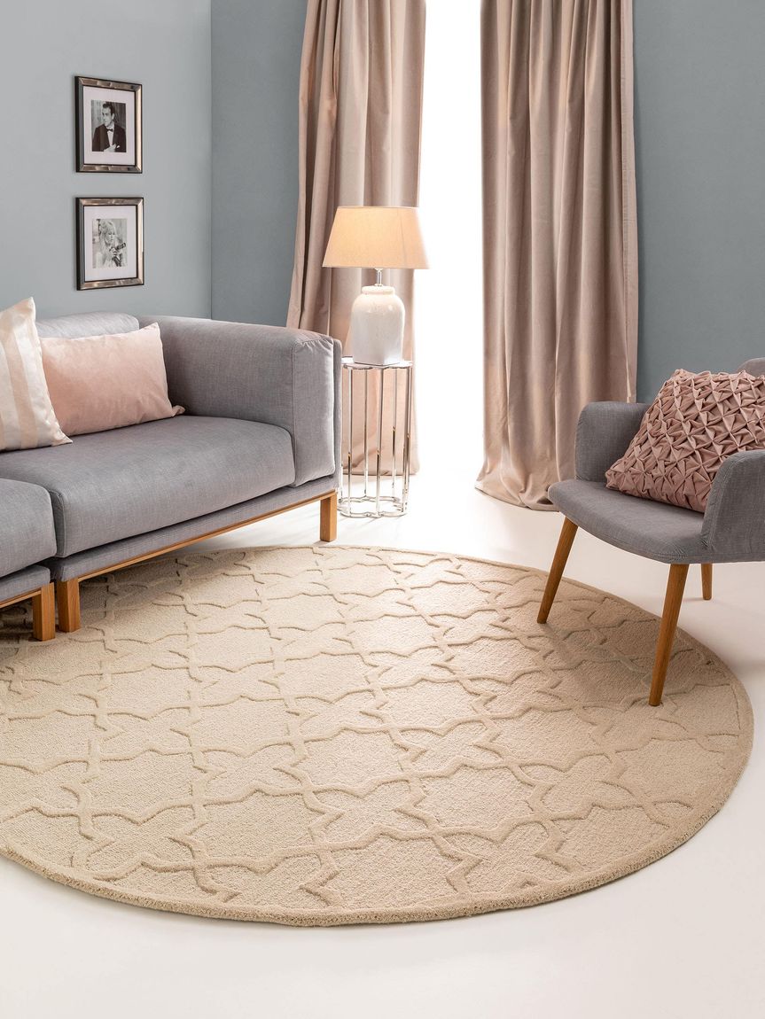 Wollteppich rund Windsor Creame