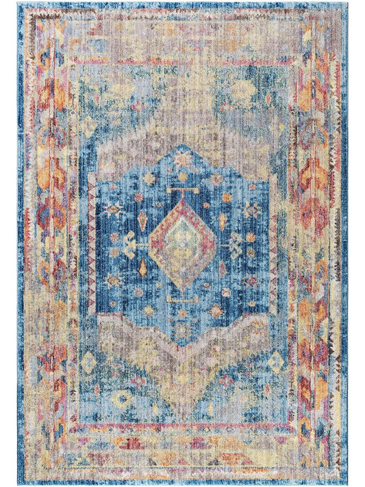 Teppich Tara Bunt / Blau