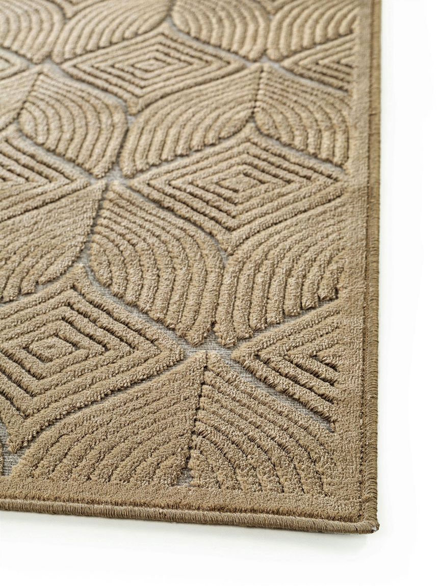 Viskoseteppich Läufer Woody 67x210 cm Beige / Grün