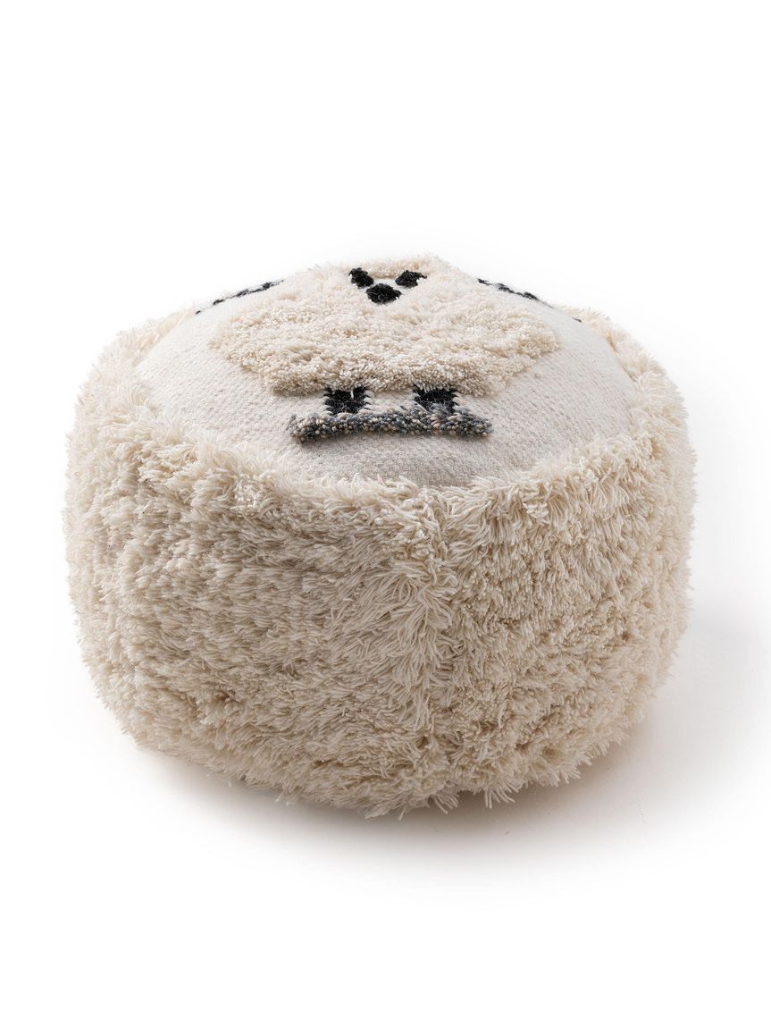 Pouf Shawn 45x45x25 cm Elfenbein - Voelpe