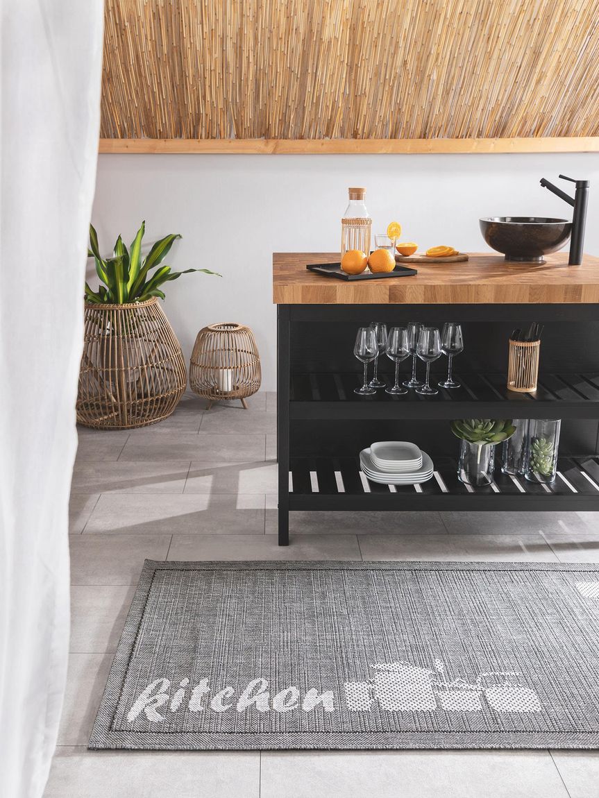 Küchenläufer Kitchen 80x240 cm Grau
