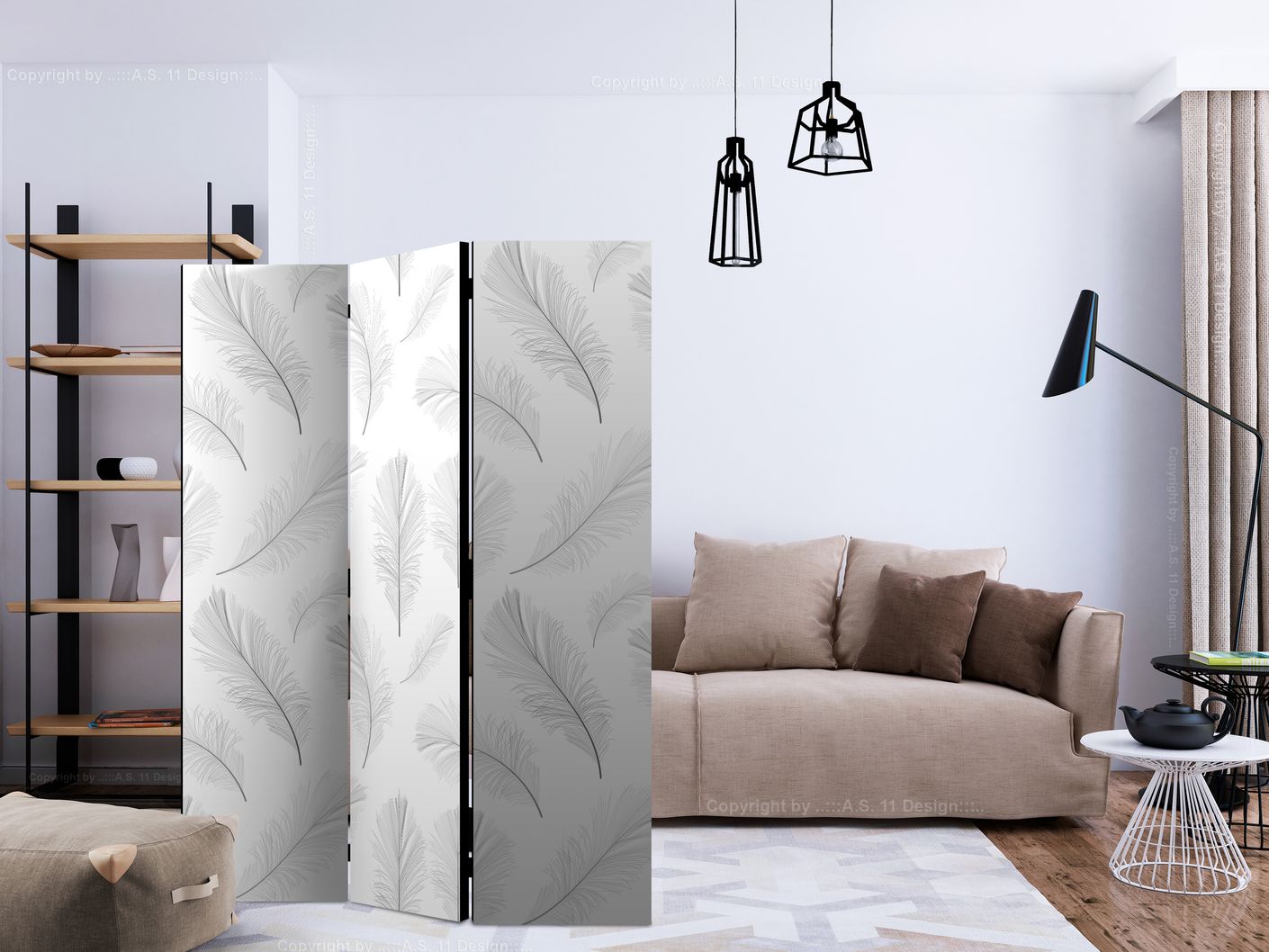 3-teiliges Paravent - Lightness [Room Dividers]