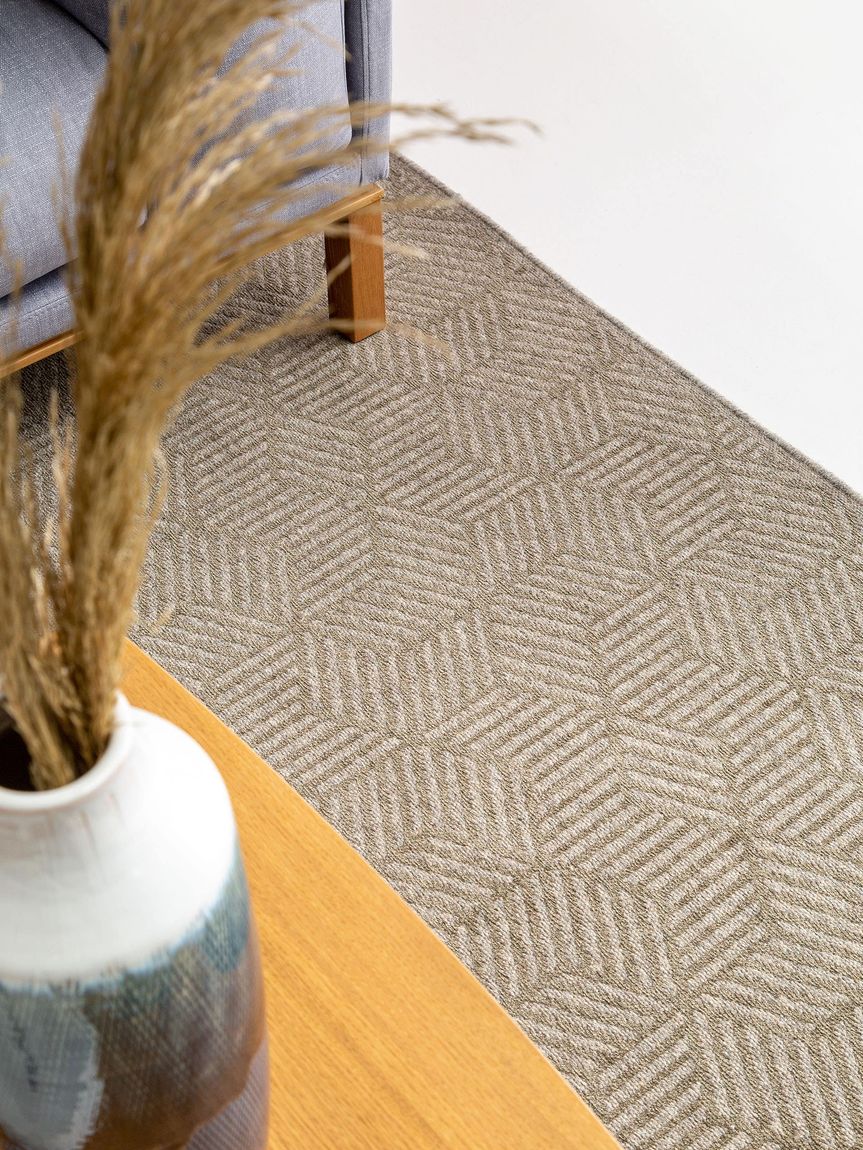 Wollteppich Jacob Beige / Grün