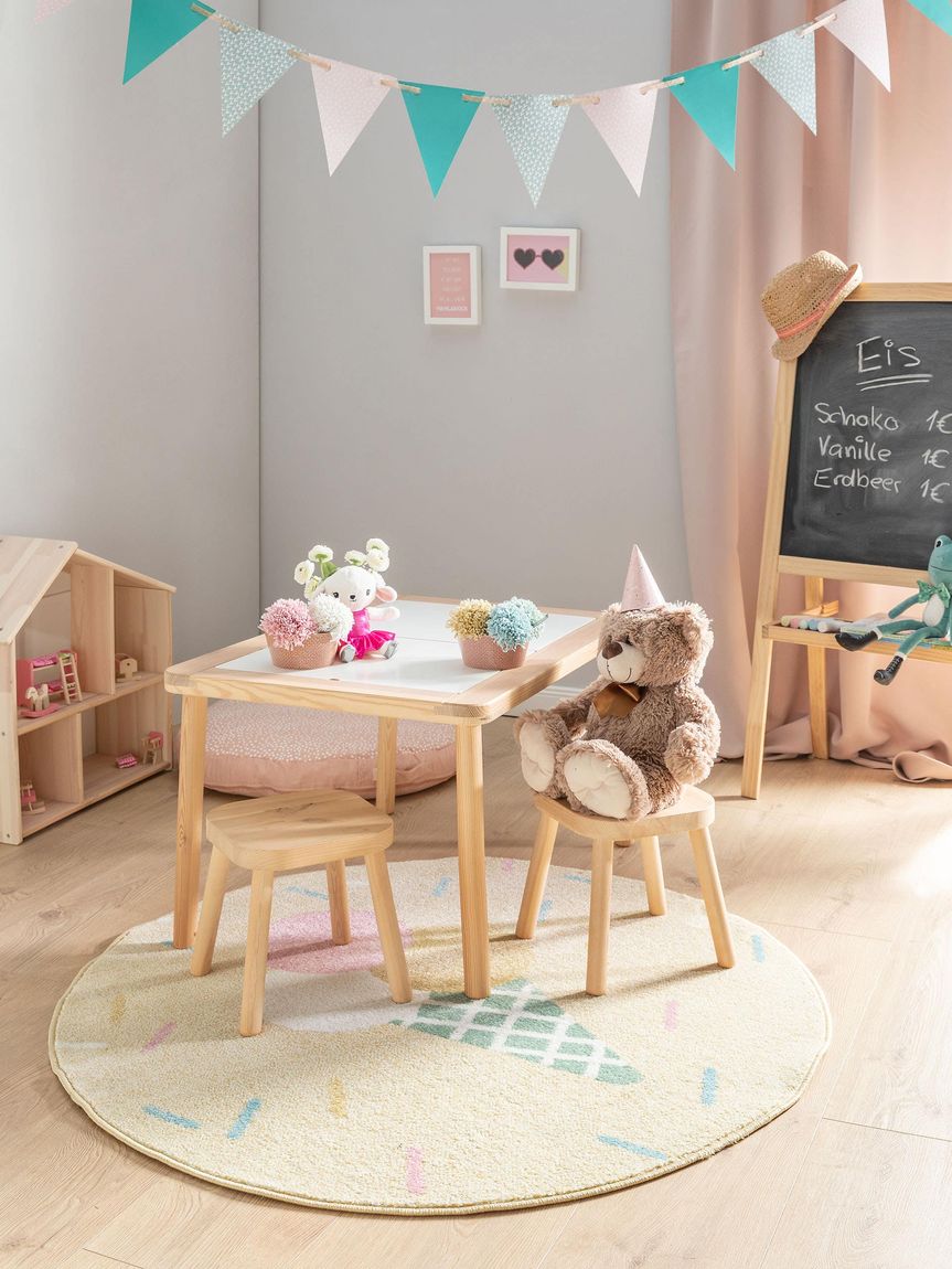 Kinderteppich rund Tommy Ø 120 cm rund Gelb