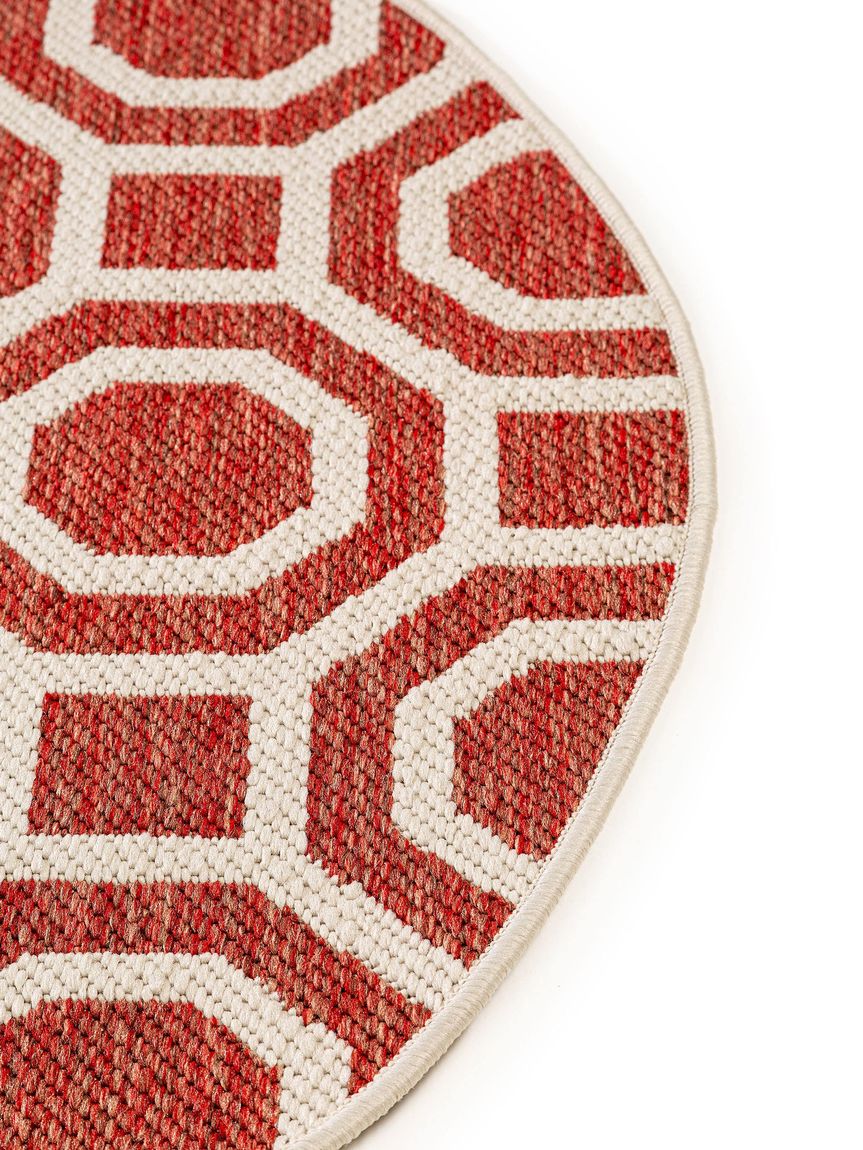 Wendeteppich Terrazzo Ø 120 cm rund Beige / Rot