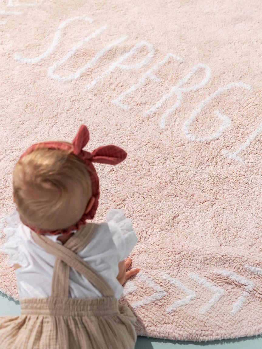 Waschbarer Kinderteppich Inka Ø 150 cm rund Beige