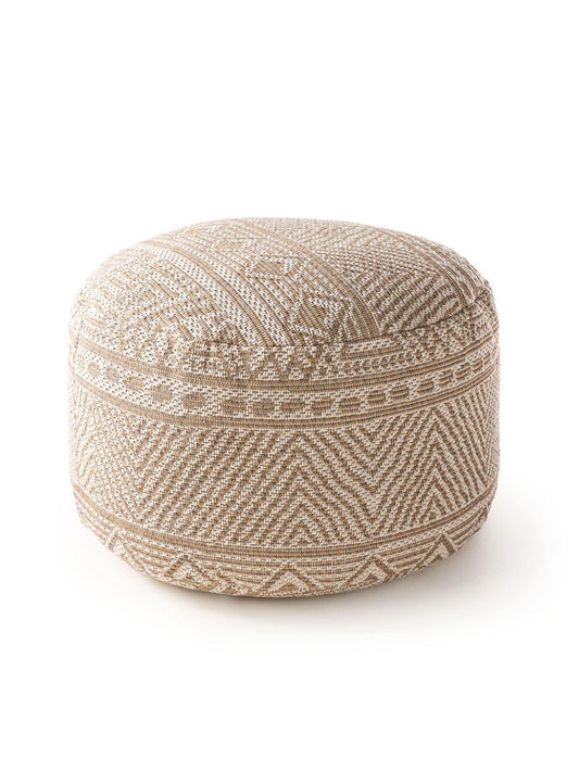 Pouf Naxos 55x55x35 cm Creame / Taupe