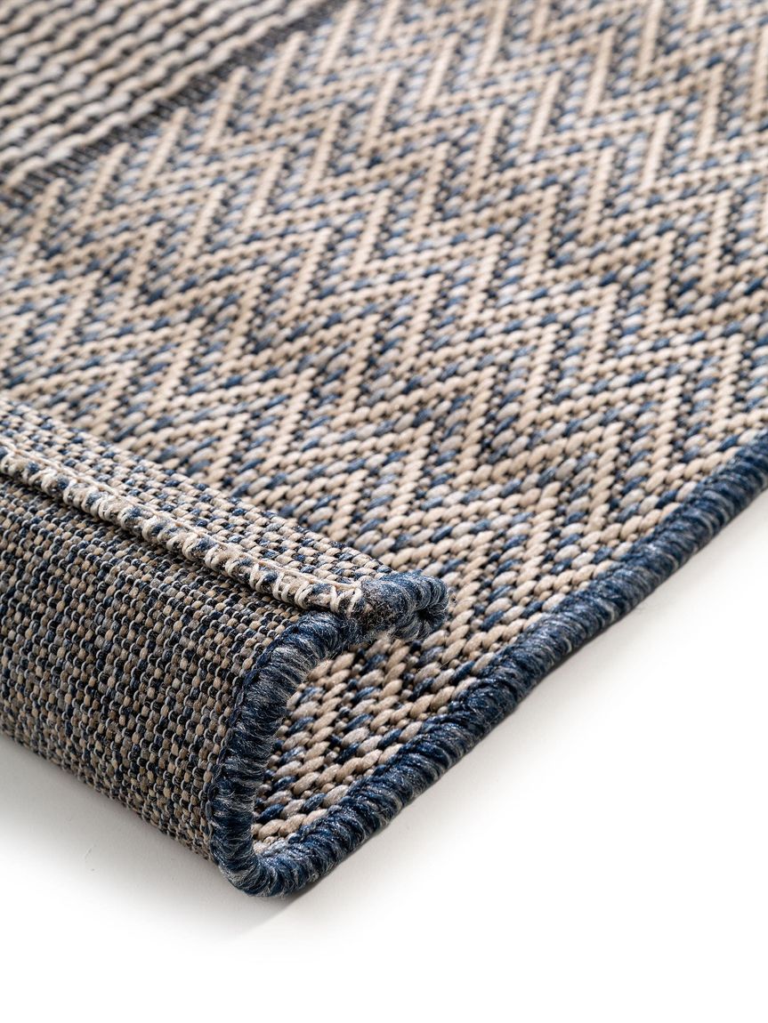 In- & Outdoor Teppich River Beige / Blau